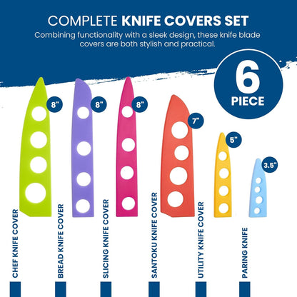 CHEF'S VISION Landscape Knife Blade Covers - Premium Kitchen Knife Guards - Protect your Knives With Stylish Knife Sheaths - Durable and Protective Knife Sleeves - Knives not Included