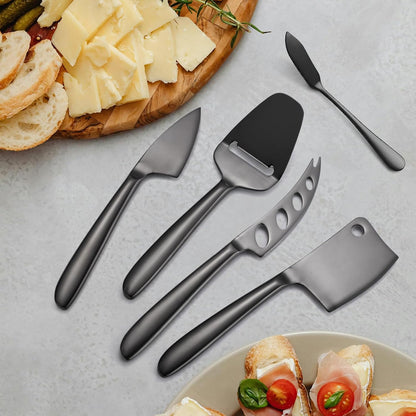 Copper Cheese Knives Set 7 Pieces Stainless Steel Kitchenware Utensils Gadgets 7 Pieces Cheese Knife,Cheese Spreader,Cheese Forks,Cheese Slicer,Cheese Cutter,Butter Knife