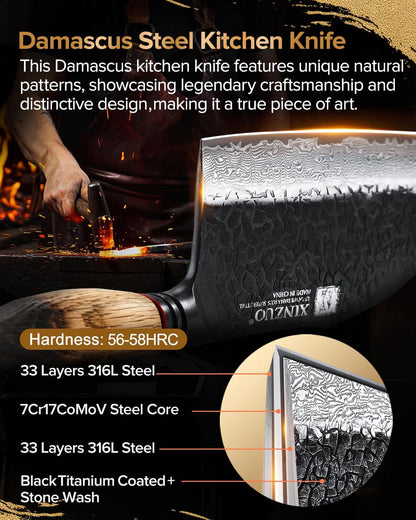 XINZUO 5.6 inch Paring Petty Knife,High Carbon 67 Layers Damascus Steel Fruit and Vegetable Small Kitchen Utility Knife,Burnt Wood Handle