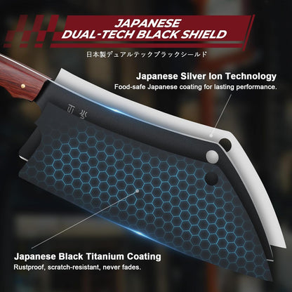 DRGSKL Boning Knife 7 inch - Brisket Trimming Knives for Meat Cutting, Black Butcher Slicing Knives with Full Tang Handle, Kitchen Fillet Knife for Birthday Dad Mom Gift
