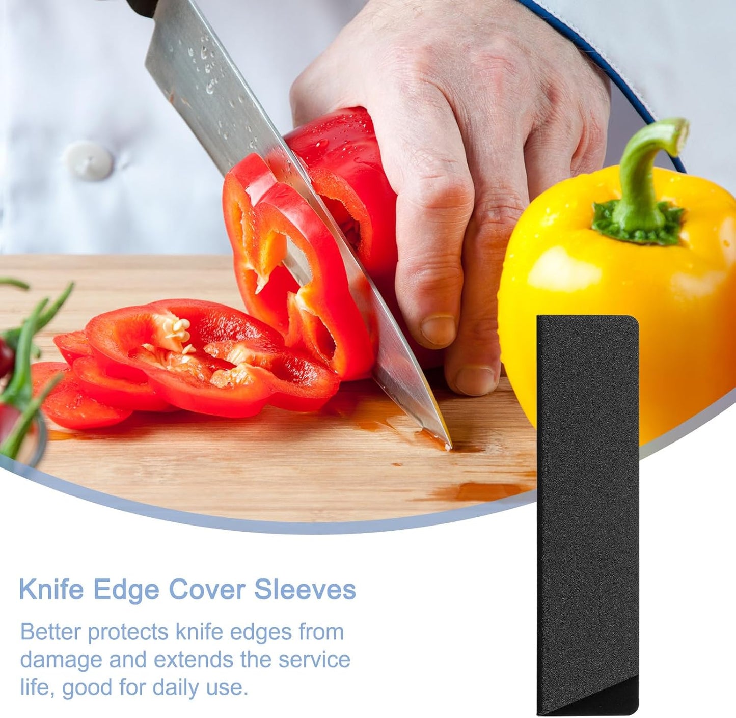 uxcell 3Pcs Knife Edge Guards 5.9"x1" ABS Knife Cover Sleeves Knife Case Blade Protector Universal Knife Sheath for Home Kitchen Knife