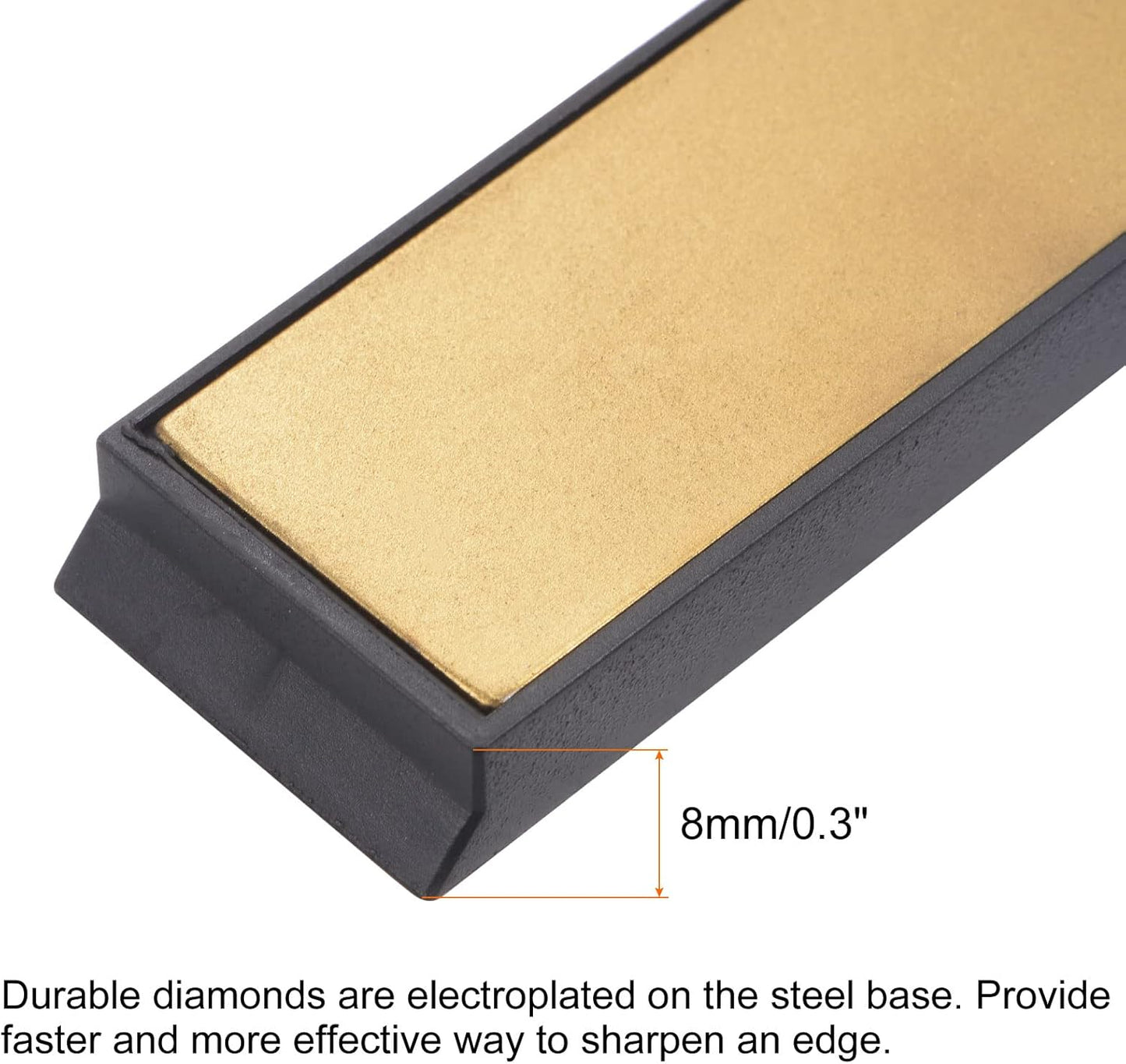 uxcell Diamond Sharpening Stone, 6" x 0.8" (150mm x 20mm) 80 Grits Titanium Coated Whetstone Sharpener Grinding Plate Hand Tool