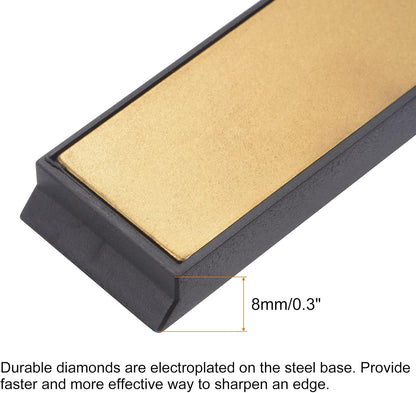 uxcell Diamond Sharpening Stone, 6" x 0.8" (150mm x 20mm) 80 Grits Titanium Coated Whetstone Sharpener Grinding Plate Hand Tool