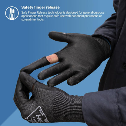 HexArmor Cut-Resistant Impact Protection Polyurethane Palm Knit Work Gloves | Helix® Core 3012