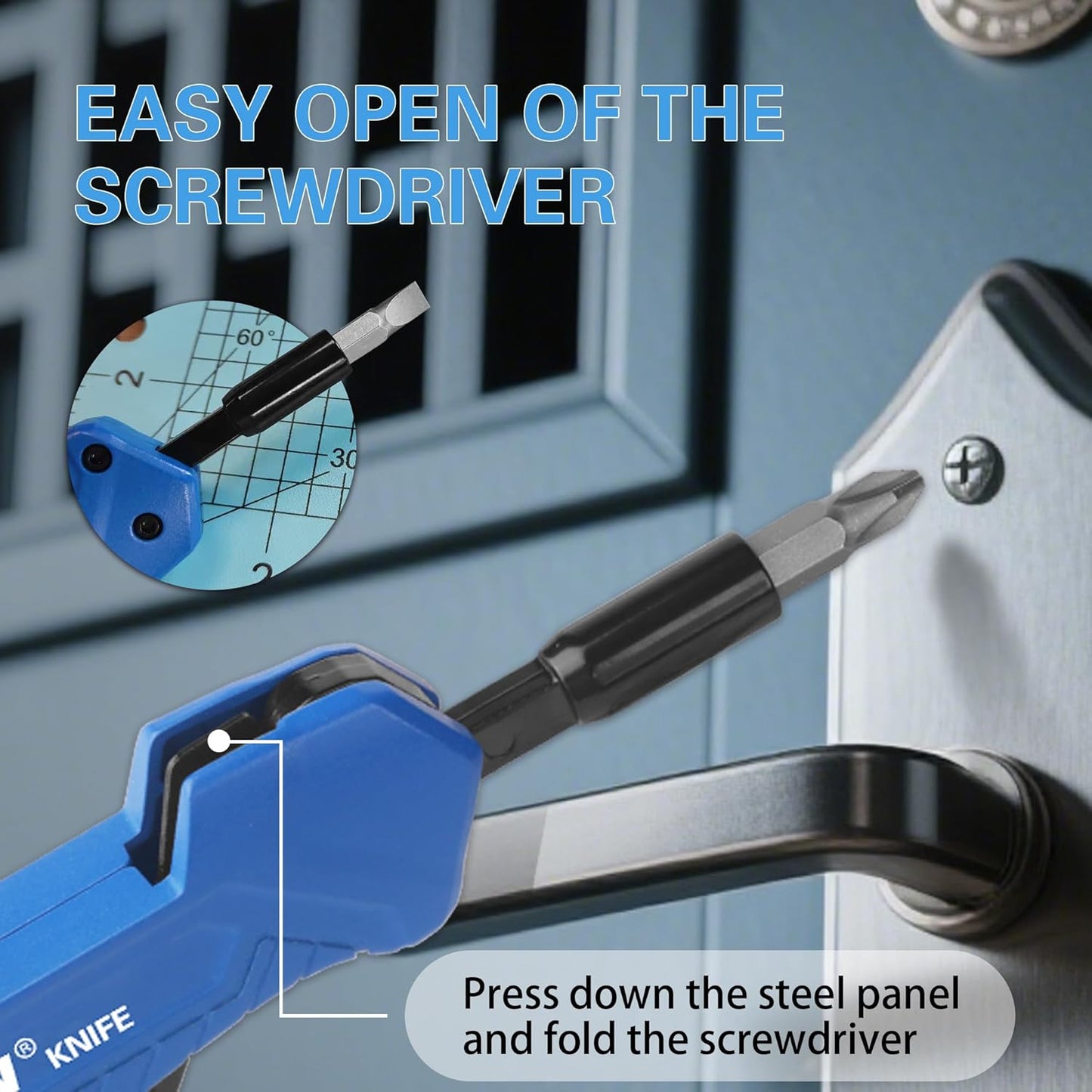 XW Folding Utility Knife with Screwdriver, Heavy Duty Zinc Alloy Lock-back Cutter