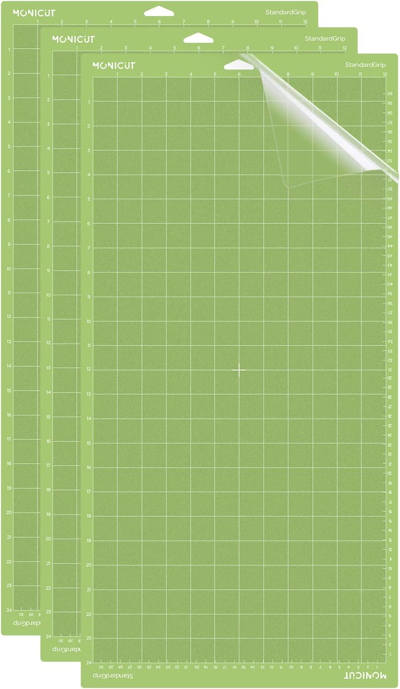 12x24 Stronggrip Cutting Mat for Cricut Maker 3/Maker/Explore 3/Air 2/Air/One, 3 Pcs Non-Slip Flexible Cutting Mats for Crafts, Quilting, Sewing and all Arts