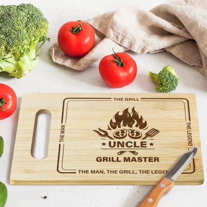 Best Dad Ever Bamboo Cutting Board, Grilling Gift For Men, Funny Charcuterie Boards for Home Kitchen Decor, Father's Day Birthday Gifts for Dad from Daughter Son -047