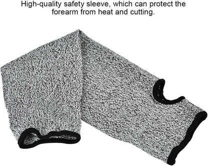 Cut Arm Sleeves, 5 Level Protection HPPE Nylon Spandex Safety Sleeve, with Heat Cut Abrasion Tear Resistance, for Construction Mining Glass Processing Metal Work (L=45cm)