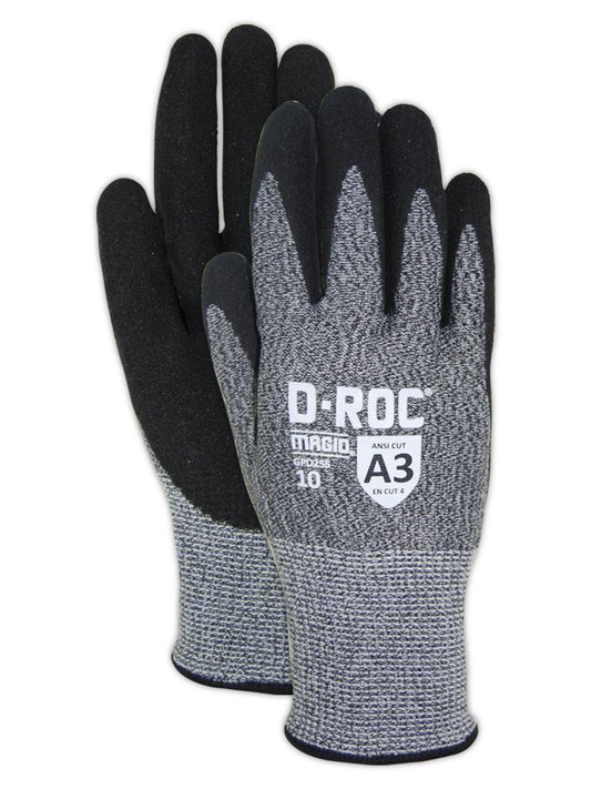 MAGID Griffin Gear ANSI A3 Hyperon Blended Sandy Nitrile Coated Work Gloves, 12 Pairs, Size 9/Large, GPD255