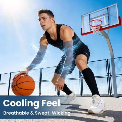Mochabao 8 Pairs Soft Arm Sleeves, UV Sun Protection Cooling Compression Arm Covers for Outdoor Work, Sports, Men & Women