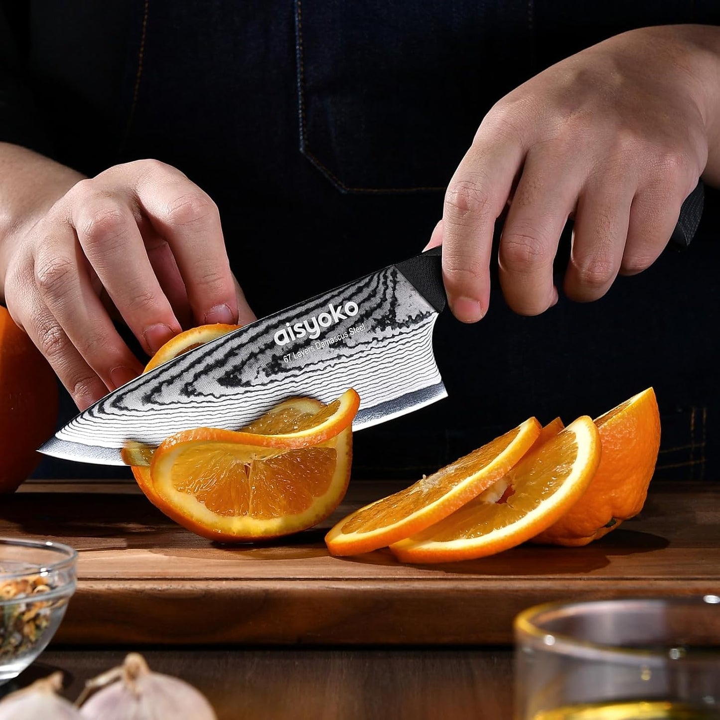 aisyoko 4.5 Inch Paring Knife, Damascus Steel Chef Knife with Ergonomic G10 Handle, VG10 High Carbon Steel, Professional Kitchen Knife for Fruit Vegetable Carving, Ultra Sharp Blades