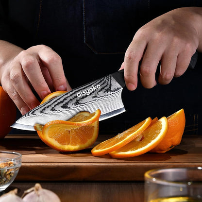 aisyoko 4.5 Inch Paring Knife, Damascus Steel Chef Knife with Ergonomic G10 Handle, VG10 High Carbon Steel, Professional Kitchen Knife for Fruit Vegetable Carving, Ultra Sharp Blades