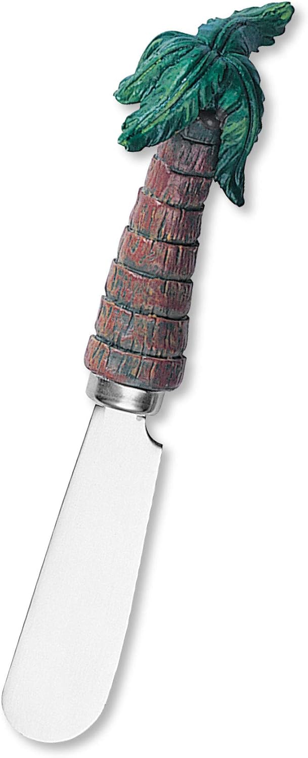 Supreme Housewares Tiki Bar Cheese Spreaders, Hand-Painted Resin Handles with Stainless Steel Blades for Spreading Cream Cheese, Butter, and Jam, Assorted Designs, Set of 4