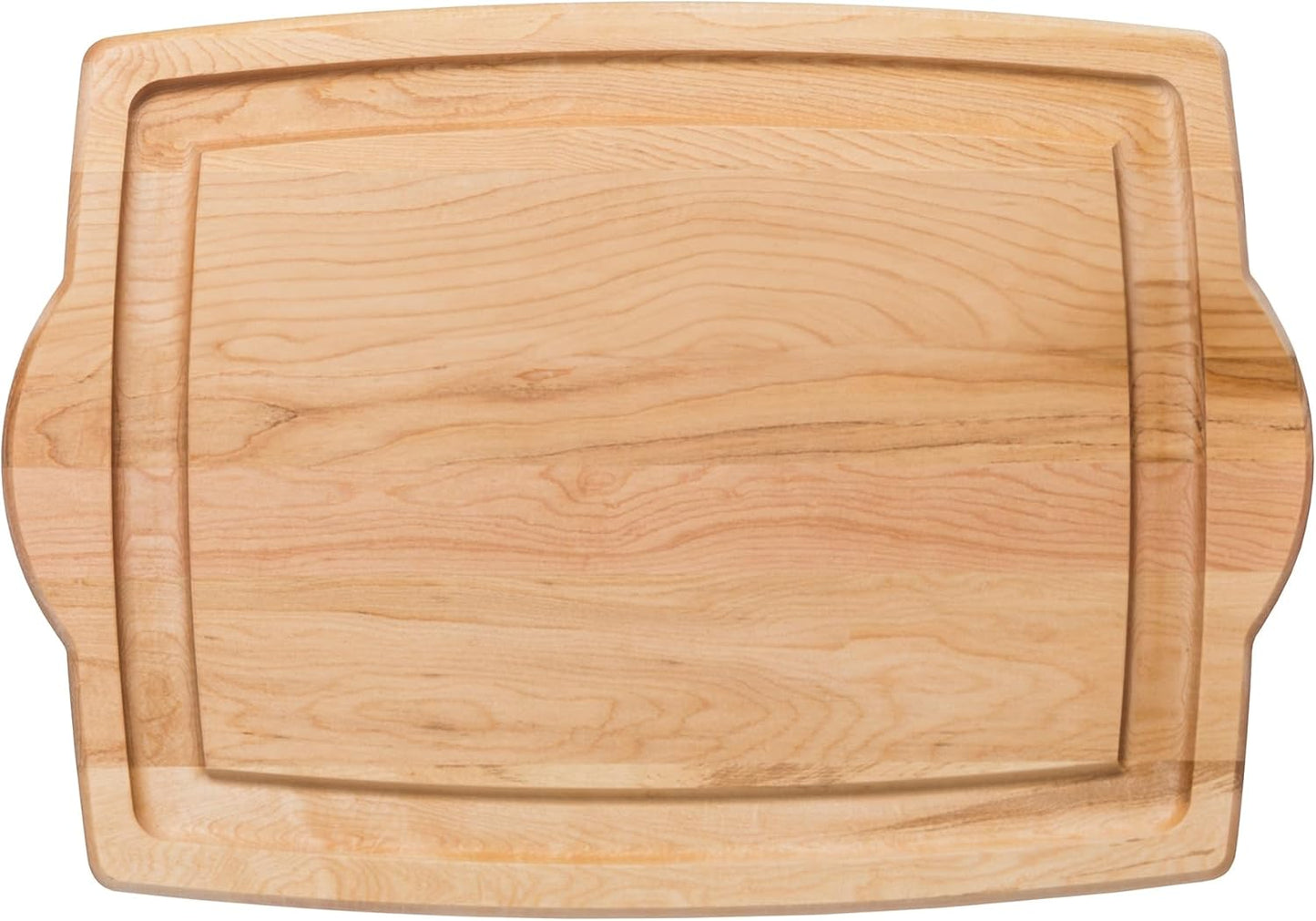 J.K. Adams 20-Inch-by-14-Inch Maple Wood Farmhouse Carving Board with Juice Groove, Brown