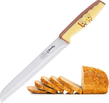 Bread Knife, Ohola 8 inch Serrated Bread Knife for Homemade Bread, Bread Cutter for Slicing Bagels, Cake (Latest Fun Design)