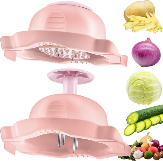 2 Pieces Food Safety Holder Mandoline Slicing Tool, Food Slicer Cutter Finger Guard for Mandoline Slicer Grater Cutting (Pink)