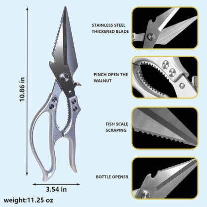 Poultry Shears Heavy Duty kitchen Scissors,Kitchen Shears For Food,Vegetable Peelers For Kitchen,Meat Scissors With Anti Slip Handle And Safety Lock,For Cutting Chicken,Fish,Vegetable