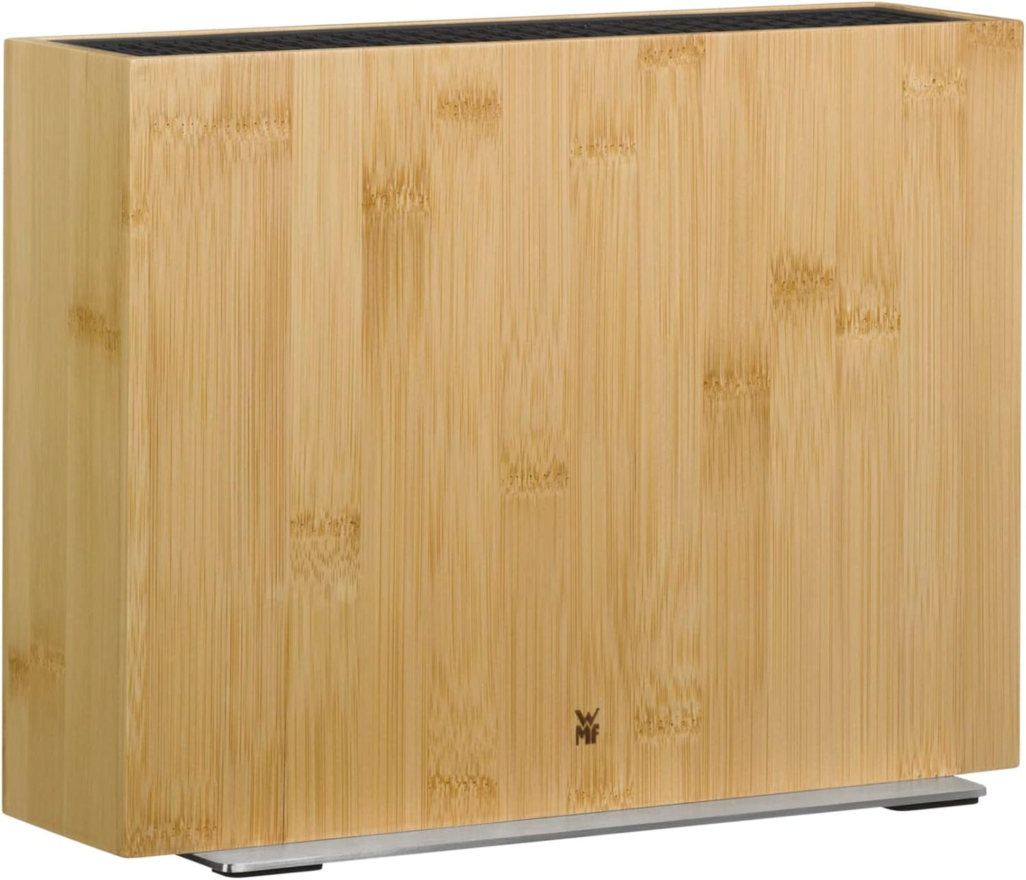 WMF Knife Block Empty without Knife Flextec Insert, Bamboo Light, Bamboo Wood, High Performance Plastic, Suitable for up to 15 Kitchen Knives, Cromargan Stainless Steel
