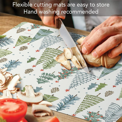 Cut N' Funnel Farmhouse Fall Designer Flexible Cutting Board Mat 15" x 11.5" Made in the USA Decorative Flexible Easy to Clean