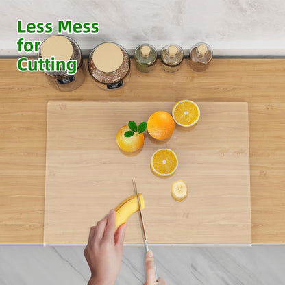 SWSKR Acrylic Cutting Board with Counter Lip,17.5"x13.5" Clear Cutting Board for Kitchen Countertop,Non-Slip,60% Thicker,Perfect for Bread,Meat,Veggies & More,Great Kitchen Essential Gadgets & Decor