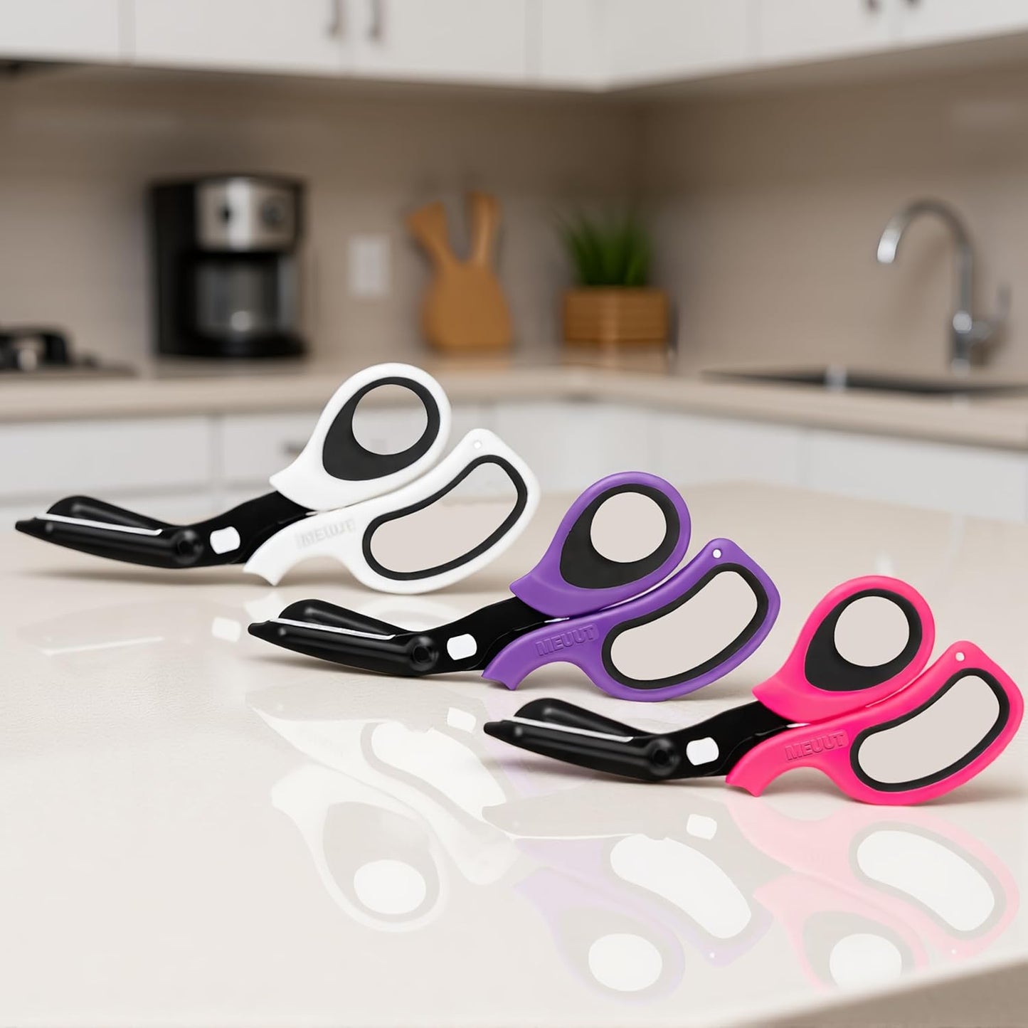 MEUUT 8 inches All Purpose Scissors Multipurpose Heavy Duty Shears, Forged Stainless Steel Utility Industrial Shear Kitchen Scissor for Household, outdoors, EMT