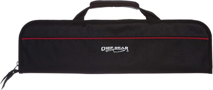 Ergo Chef 5 Pocket Knife Roll Bag Bi-Fold (Black) w/ 5pc. (Black) Knife Edge Guards, Great for the Busy Chef