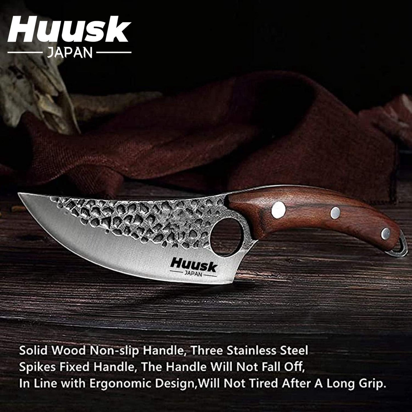 Smith Chu Gift for Men Viking Knife Hand Forged High Carbon Steel Japan Chef Knives for BBQ Meat Vegetables Cutting
