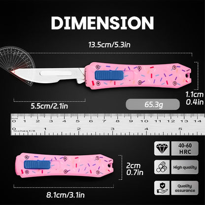 Automatic Utility Knife,All Metal Construction Carbon Stainless Steel Blade,Box Cutter Quick Change Retractable,EDC Push Button with Clip,10PCS #23 Blades Replacement,Stars&Stripes