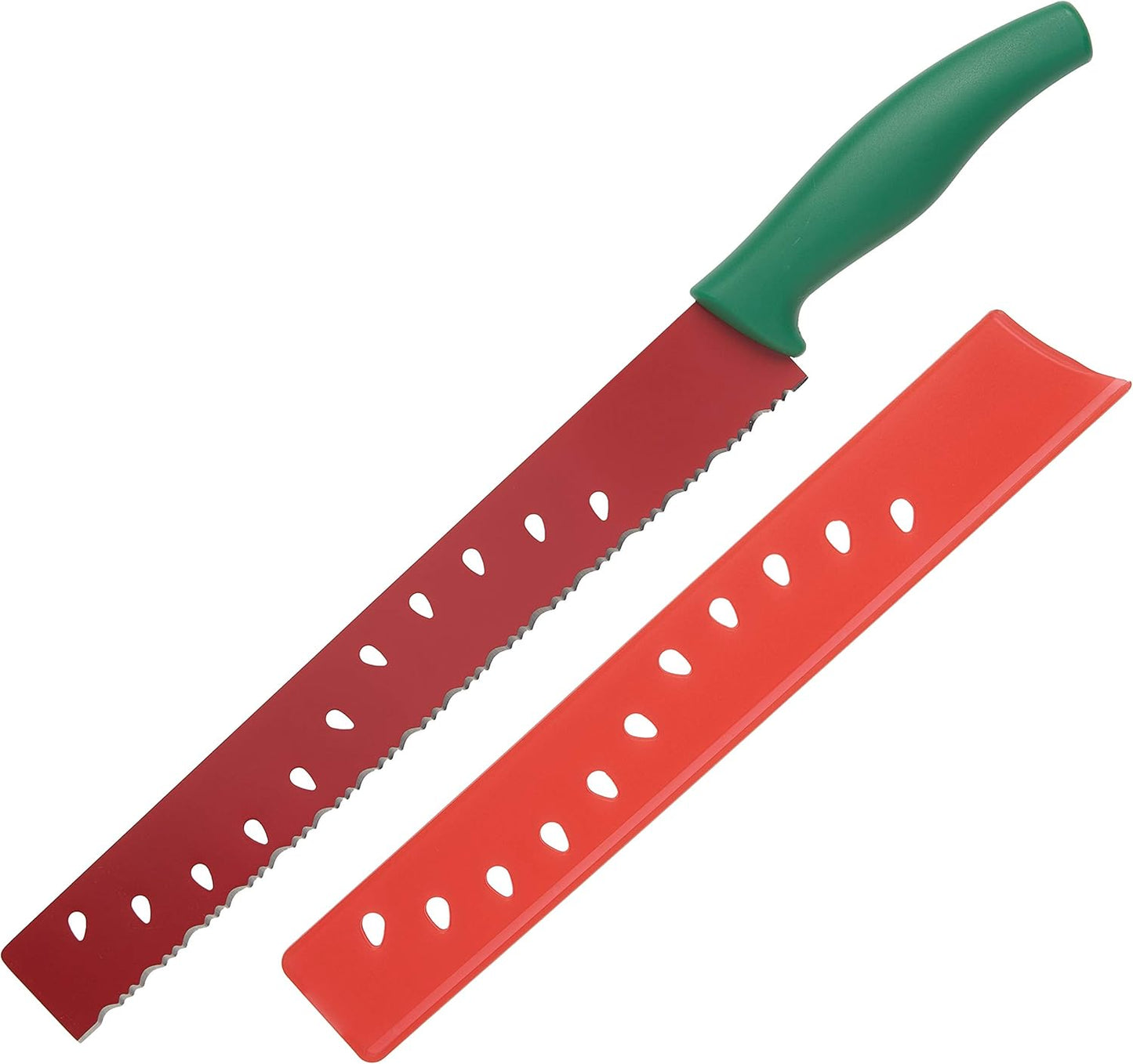 Kuhn Rikon Watermelon Knife, Serrated Fruit Slicer for Watermelon and Large Fruit, Long Blade for Clean Slicing, Easy Cutting Tool