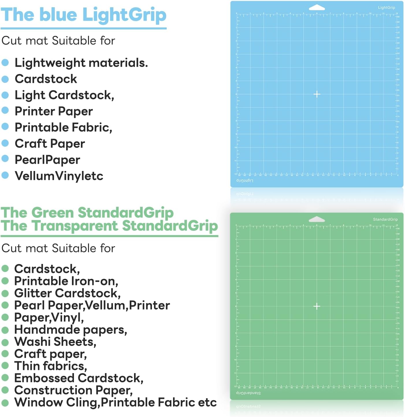 Cutting Mat for Cricut,12x12 inch 4 Pack Variety Cutting Mats LightGrip,Replacement Accessories for Cricut Maker 3/Maker/Explore 3/Air 2/Air/One