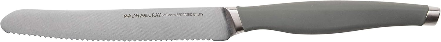 Rachael Ray Cutlery Japanese Stainless Steel Knives Set with Sheaths, 8-Inch Chef Knife, 5-Inch Santoku Knife, and 3.5-Inch Paring Knife, Teal