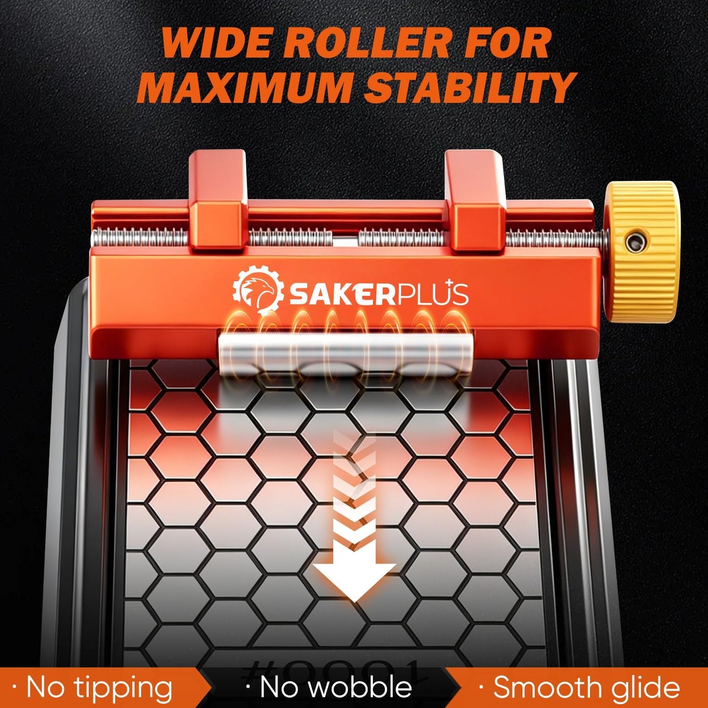SakerPlus Honing Guide with Whetstone, Off-Center Sharpening Tool for Chisels and Planes, Width 0.2–2.55 Inches, Fine/Coarse Diamond Stone (Guide*1+Stone*1)