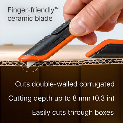 Slice Box Cutter, Heavy Duty Utility Knife, Safe Ceramic Blade Lasting 11x Longer than Metal, Sage, Combo Pack