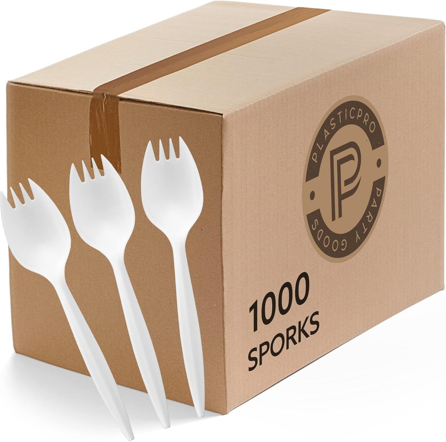 PLASTICPRO Cutlery Plastic Knives Medium Weight Disposable Silverware White (1000 Count)