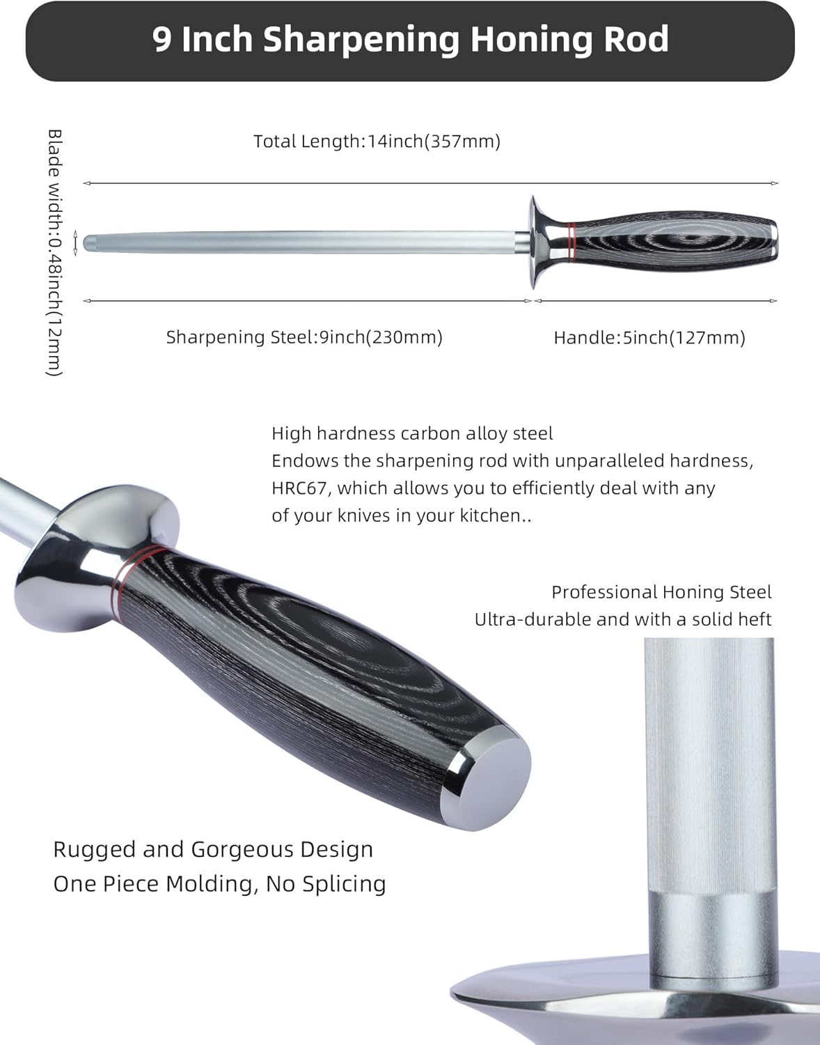 3.5 Inch Paring Knife - Fruit and Vegetable Peeling Knives, Black Damascus Steel with Ergonomic Handle - MIAO Series