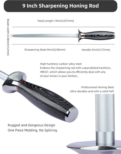 3.5 Inch Paring Knife - Fruit and Vegetable Peeling Knives, Black Damascus Steel with Ergonomic Handle - MIAO Series