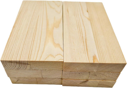 4PCS Rectangle Wood Boards Unfinished Wood Blocks for Crafting, 8x6x1in Blank Whittling Wooden Blocks for Wood Carving,Painting & Burning