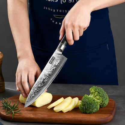 MDHAND Chef Knife 8 Inch, Professional Kitchen Knife, VG10 Steel Japanese Knife with Ergonomic Pakkawood Handle, Ultra Sharp Cooking Knives for Home Kitchen, Gifts for Men and Women