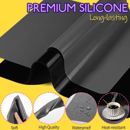 LEOBRO Silicone Mats for Crafts, 2 Pcs 11.69" x 8.26" Silicone Mats for Resin, Paint Clay Play Dough Mat, DIY Arts and Crafts, Light Gray & Clear