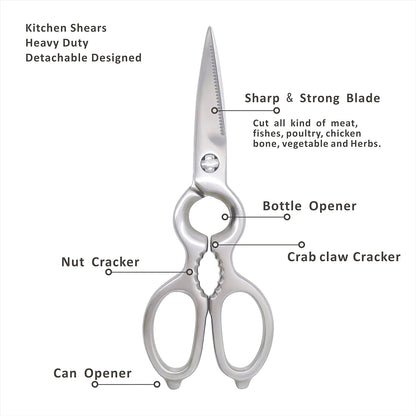 Kitchen Shears - MATTSTONE HILL Kitchen Scissors, Heavy Duty Kitchen Shears, Poultry Shears, All Purpose Stainless Steel Utility Scissors
