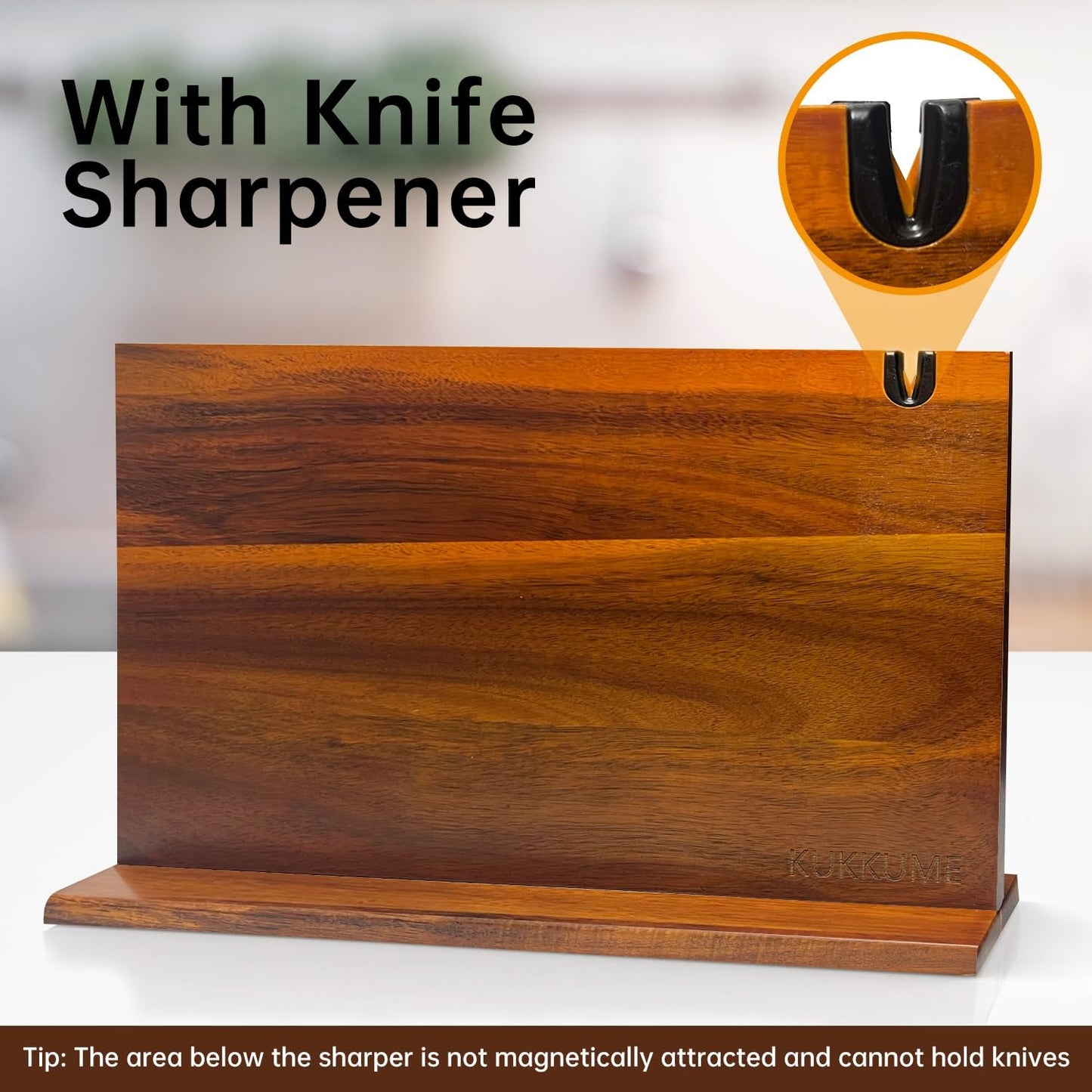 Magnetic Knife Block Holder Knife Holder Magnetic Knife Block Magnetic Knife Holder Wood Knife Set Holder Stand Knives Storage Rack for Small and medium-sized knives