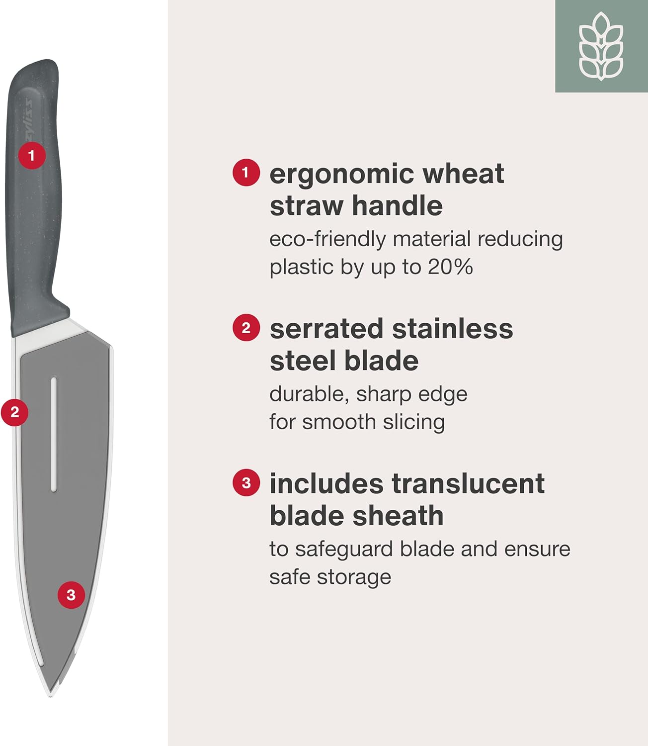 Zyliss Bread Knife - Serrated Bread Knife with Ergonomic Handle - Stainless Steel Kitchen Blade - Sharp Serrated Blade for Precision Slicing - Kitchen Tool for Everyday Use