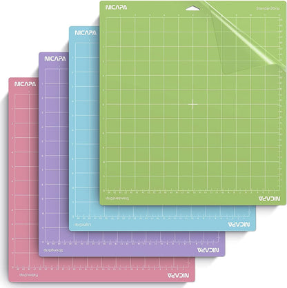 Replacement Cutting Mat for Cricut Maker 3/Maker/Explore 3/Air 2/Air/One (12x12 inch 3pack-Standardgrip、Lightgrip、Stronggrip) Adhesive&Sticky Non-Slip Flexible Square Gridded Cut Mats Set