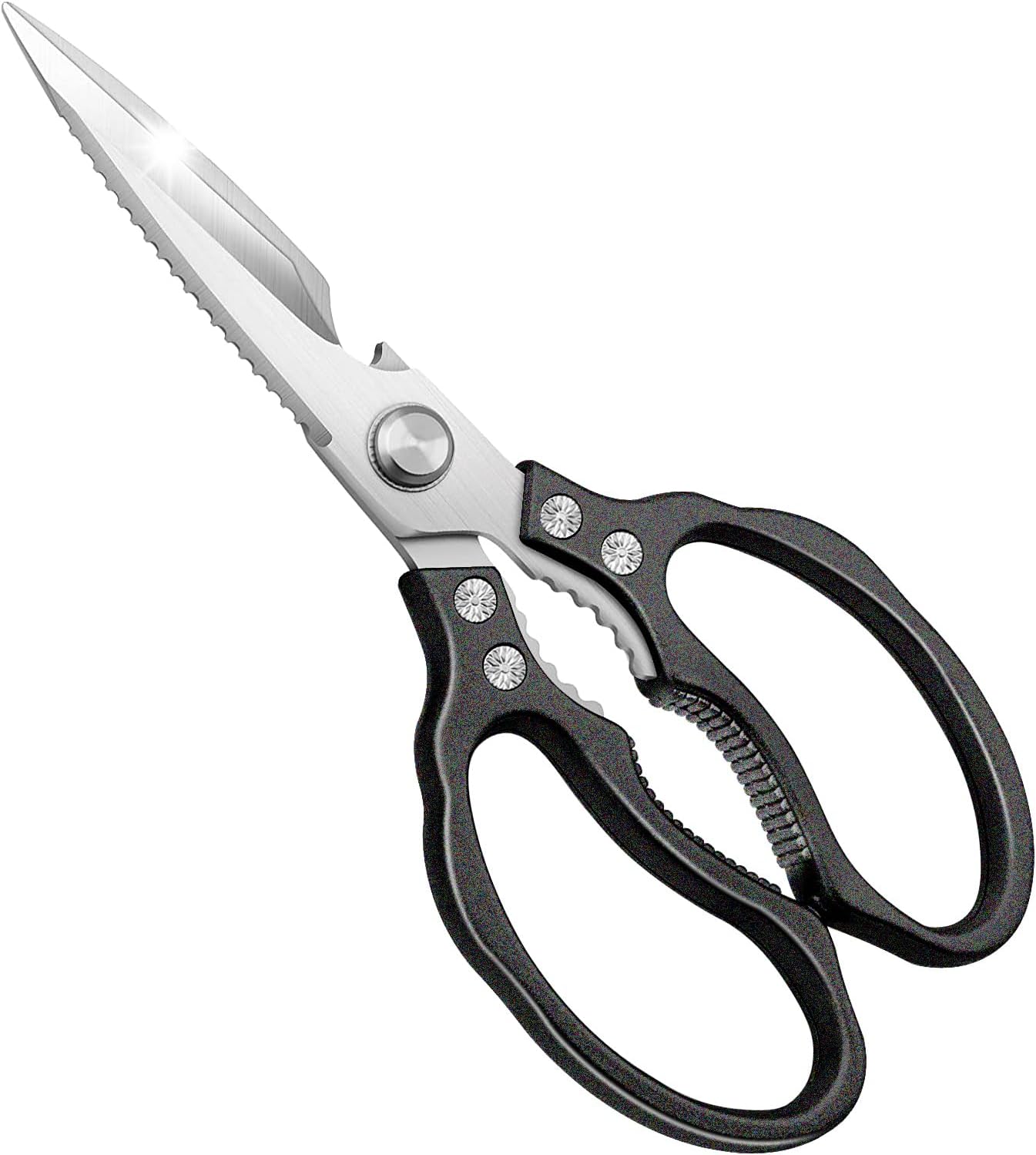CGBE Kitchen Scissors All Purpose Heavy Duty, Ultra Sharp Stainless Steel Kitchen Shears Dishwasher Safe, Cooking Shears for Chicken, Poultry, Fish, Meat, Herbs & Grapes with Non-Slip Grips - Gold