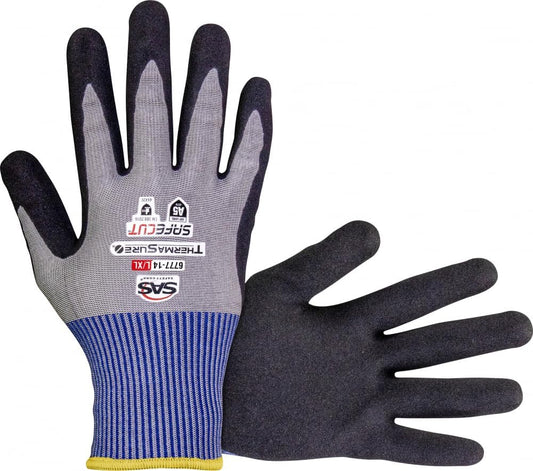SAS Safety Corp SafeCut ThermaSure Cooling Nitrile Coated Safety Gloves | Machine Washable Touchscreen Compatible Work Gloves | Cut Resistant A5 Cut Level Gloves (Large/X-Large)