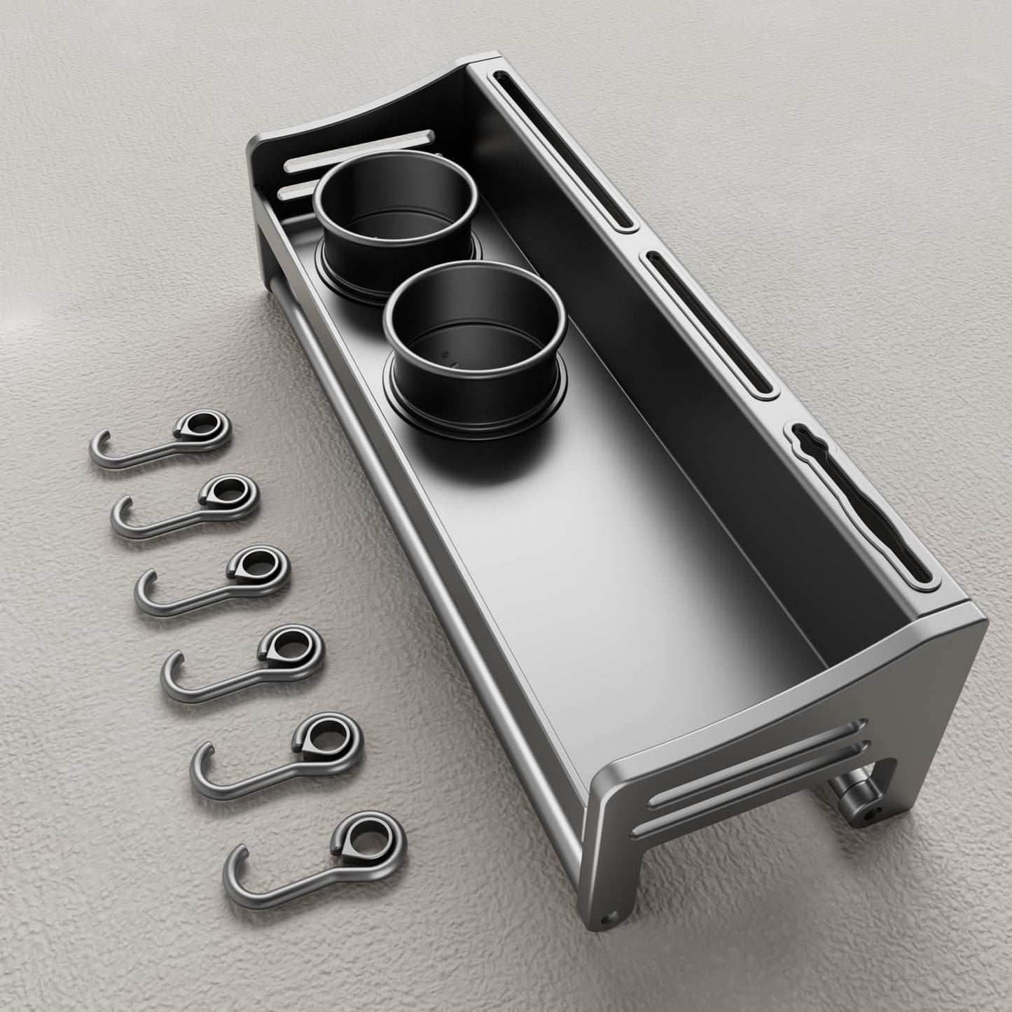 utensil hanger, wall mounted kitchen rail with hooks, waterproof hooks for kitchen utensils, easy installation without drilling (19.7 inches, Cup, 1)