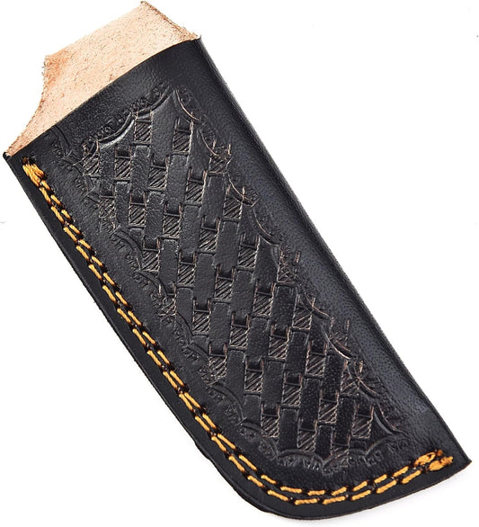 Leather Knife Sheath, Pocket Folding Knife Sheath with Belt Loop, Knife Cover,Knife Holster for Belt