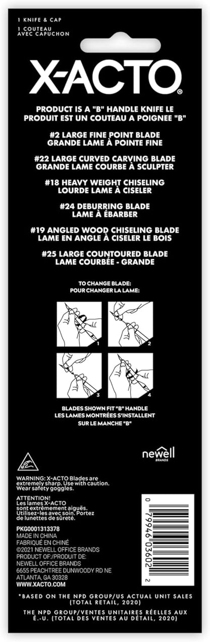 X-ACTO #1 Z-Series Precision Utility Knife, Metal, Silver, Aluminum Handle, Includes Safety Cap - For Precise, Fine Cuts
