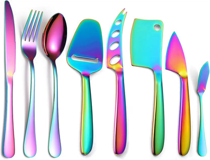 Copper Cheese Knives Set 7 Pieces Stainless Steel Kitchenware Utensils Gadgets 7 Pieces Cheese Knife,Cheese Spreader,Cheese Forks,Cheese Slicer,Cheese Cutter,Butter Knife
