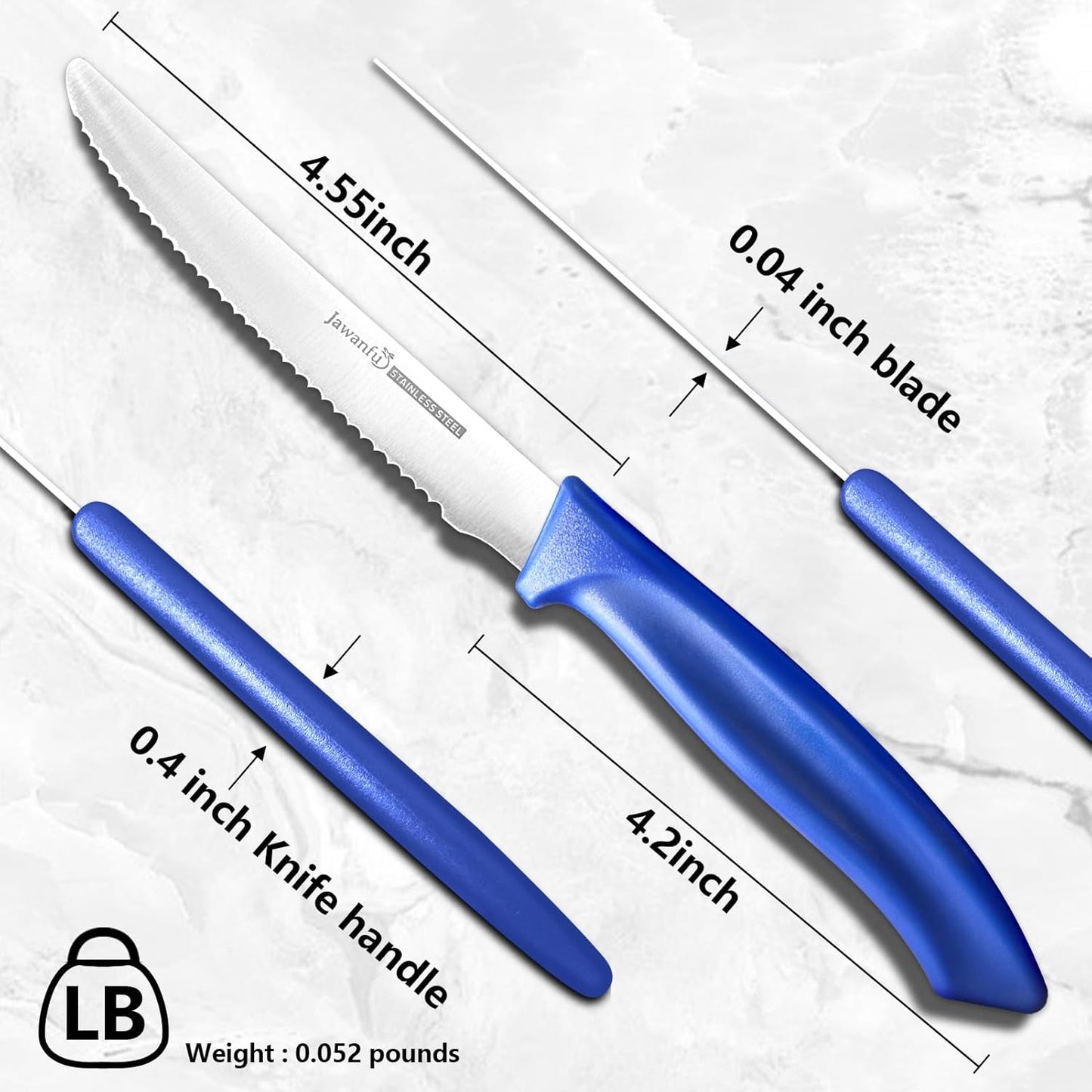 Steak Knife Set of 6, Serrated Steak Knives, Premium Stainless Steel Multi Functional Knife, Dishwasher Safe, Black